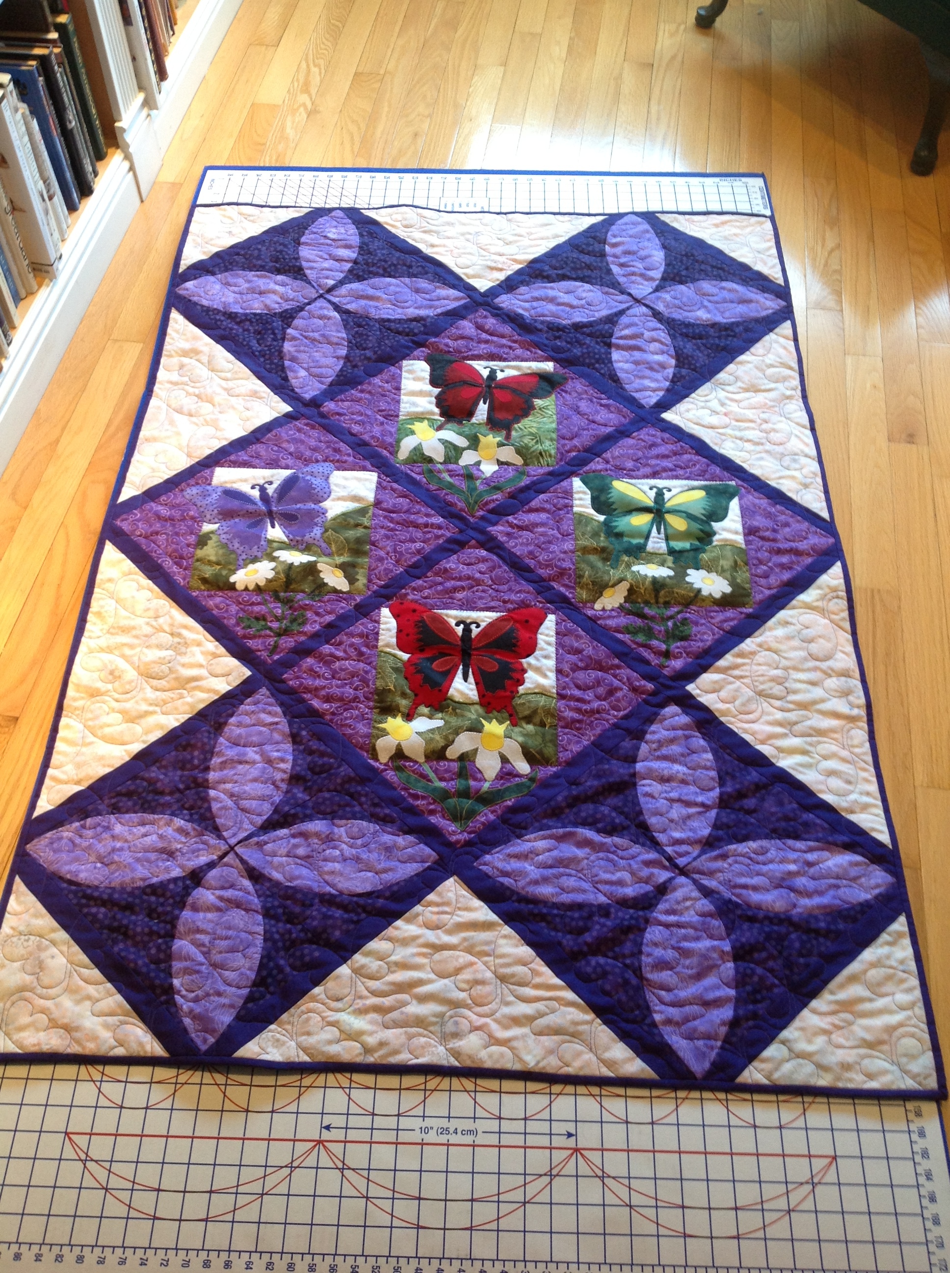 quilt, butterfly, purple